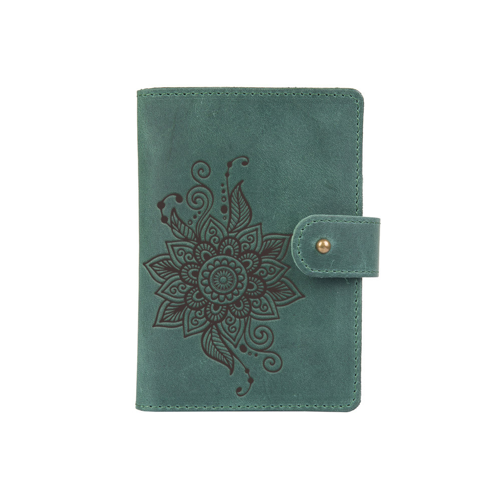 

Кожаное портмоне для паспорта / ID документов HiArt PB-03S/1-S19-5920-T006 Shabby Alga "Mehendi Classic"