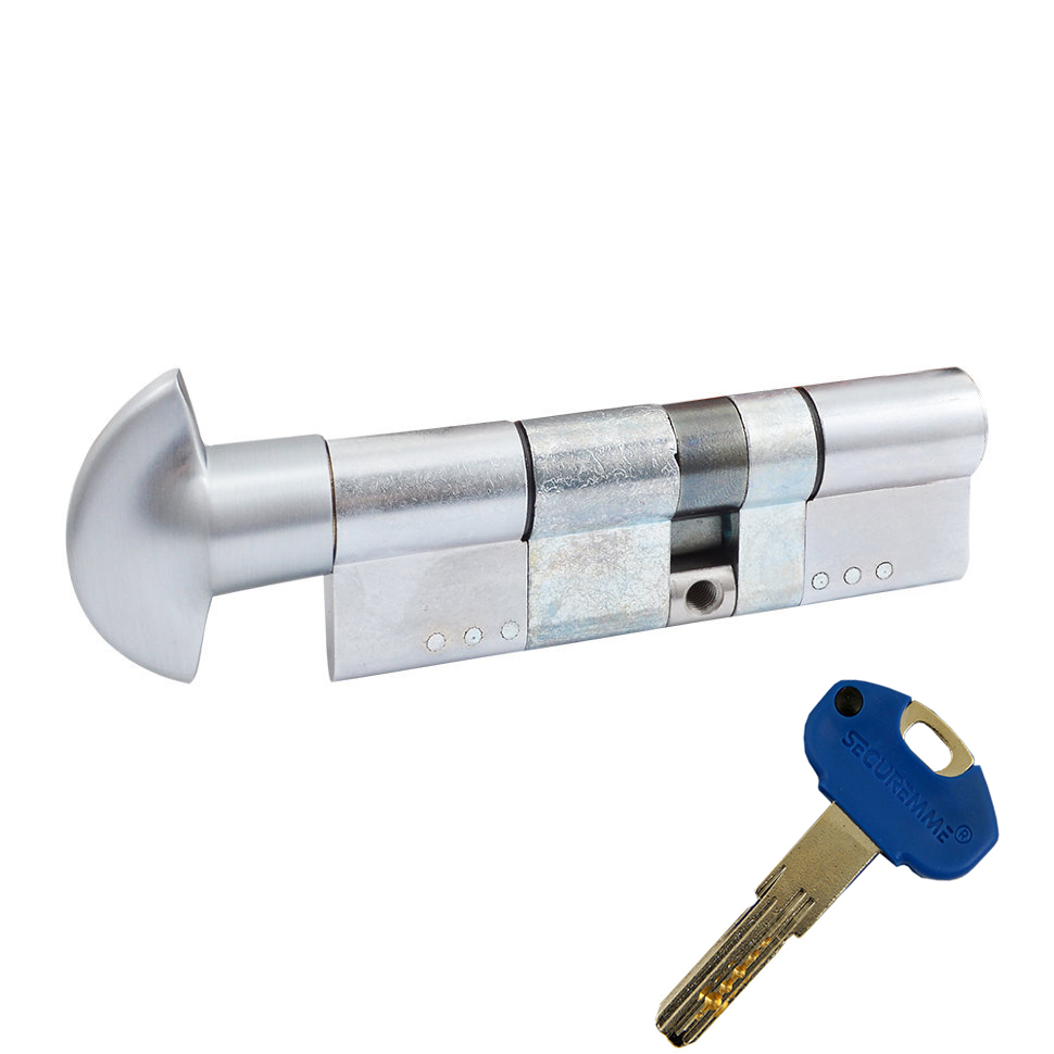 

Цилиндр SECUREMME K1 ключ-тумблер (мат хром) 70 мм (40+30Т)