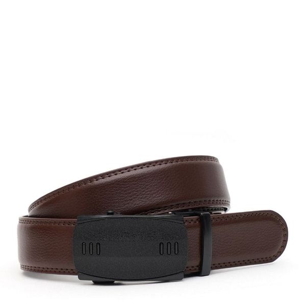 

Кожаный мужской ремень с пряжкой автомат V1GKX33-brown
