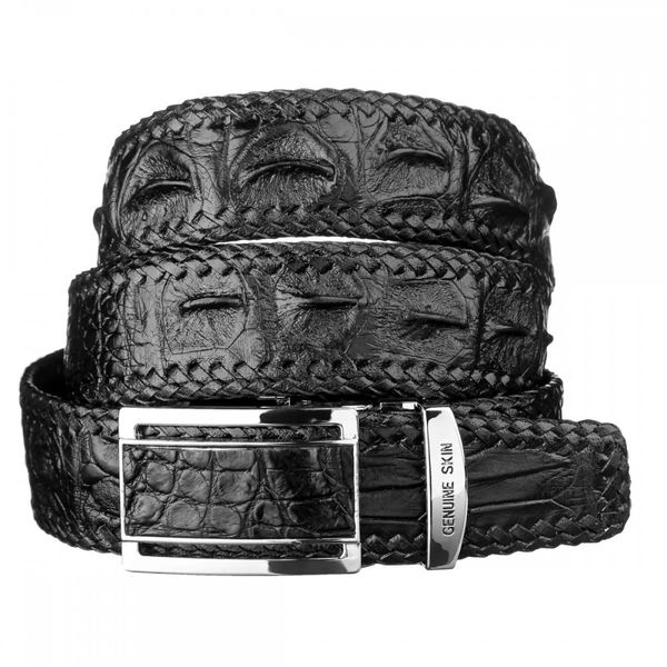 

Мужской кожаный ремень CROCODILE LEATHER 18010 Черный