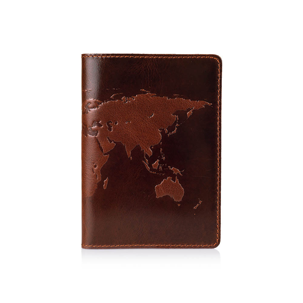 

Обложка для паспорта HiArt PC-01-C19-1436-T001 Crystal Сognac "World Map"