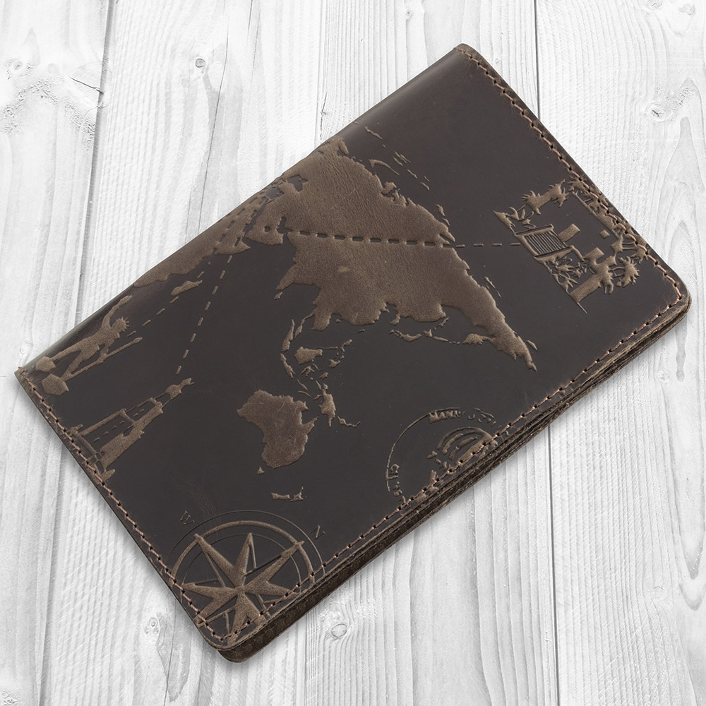 

Обложка-органайзер для документов HiArt AD-01-S19-1106-T002 Shabby Gavana Brown "7 wonders of the world"