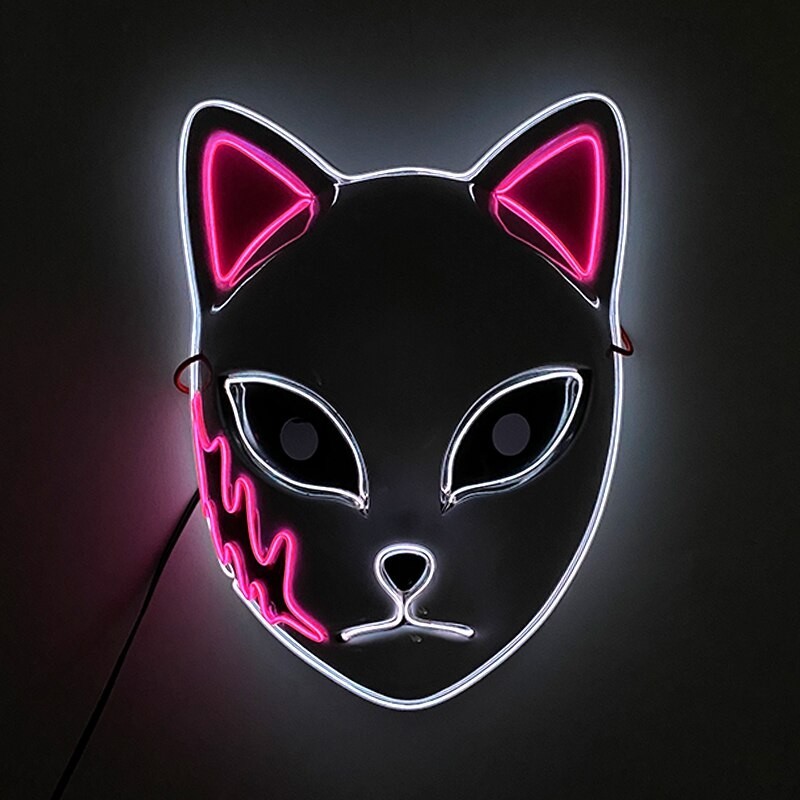 

Светящаяся маска Led Mask Kitty неоновая маска с подсветкой в виде няшной розовой кошечки, для косплей и хэллоуин
