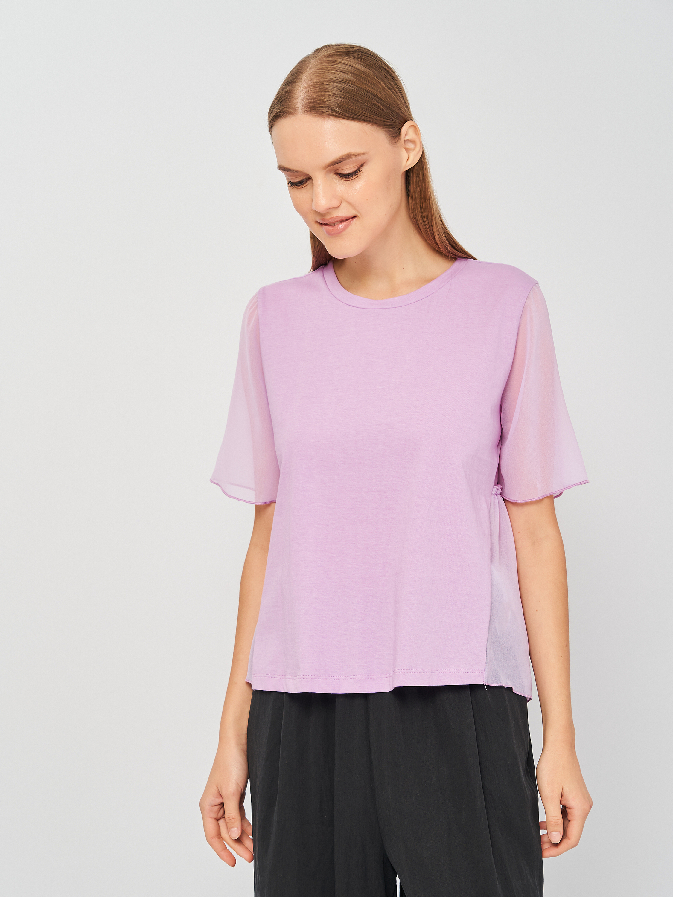 

Футболка Zara 5644/451/653  Сиреневая, Футболка Zara 5644/451/653 S Сиреневая