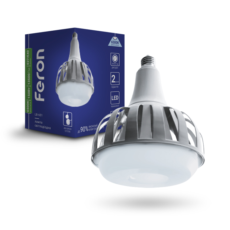 

Світлодіодна лампа Feron LB-652 150W Е27-E40 6500K
