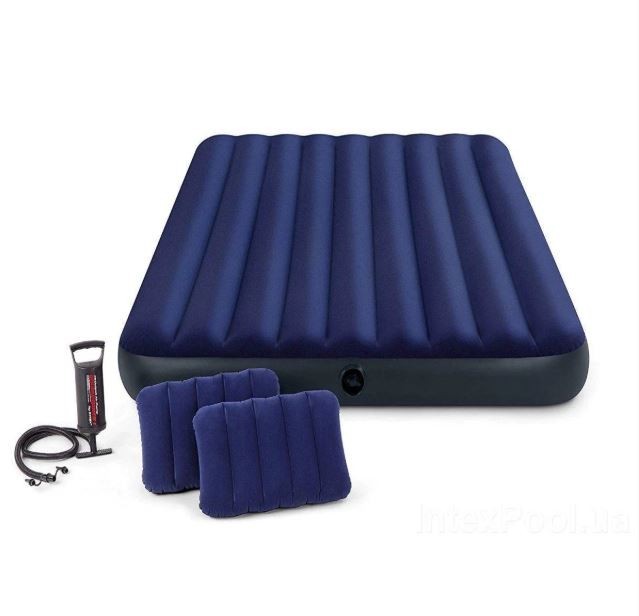 

Матрас надувной Intex 68759, 152 х 203 х 22 см. с двумя подушками, насосом. Двухместный