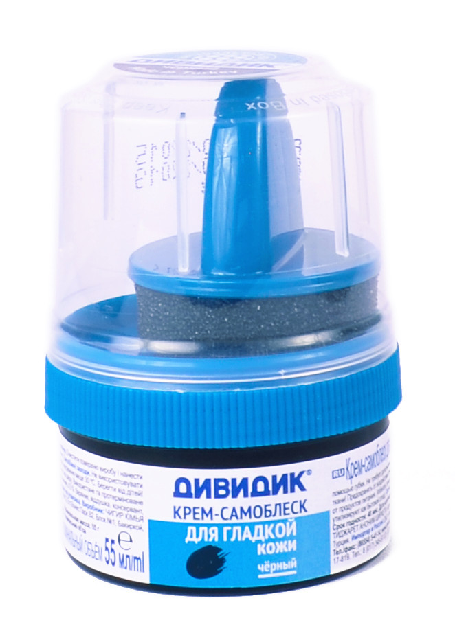 

Крем-самоблеск для обуви из гладкой кожи Дивидик (цвет чёрный) 55 ml