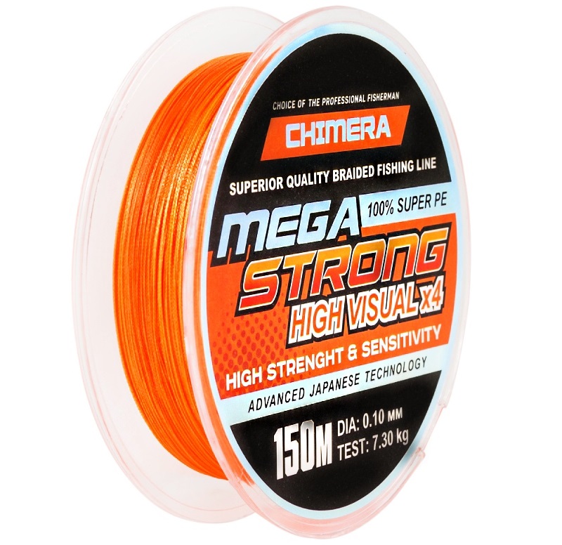 

Шнур Chimera Megastrong High Visual PE X4 150m оранжевый 0.12mm (CM-HV-150-12)