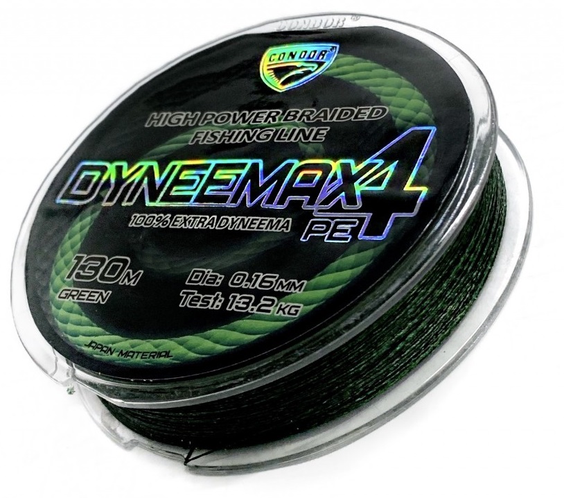 

Шнур Condor Dyneemax 4 130m зеленый 0.28mm (D130-28)
