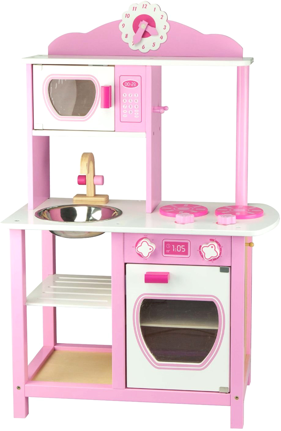 

Детская кухня Viga Toys из дерева Бело-розовая (50111)