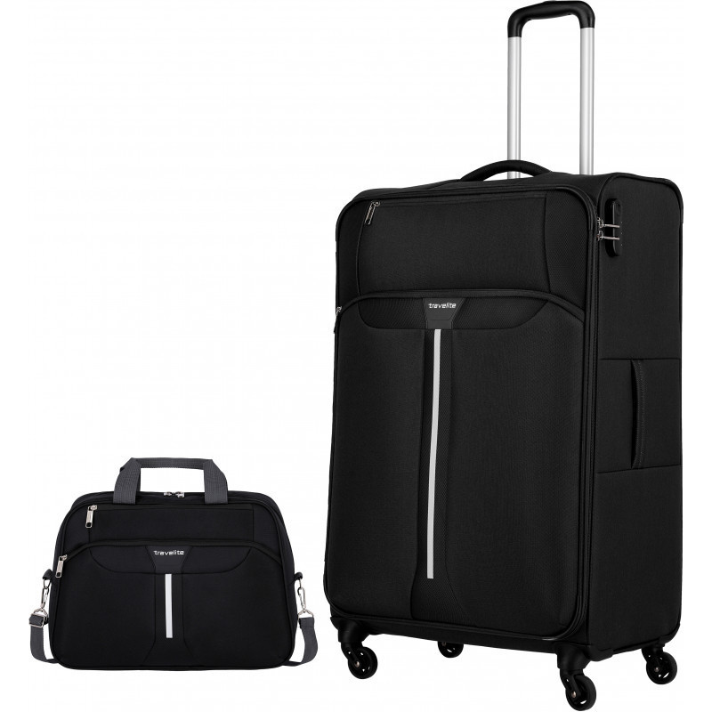 

Чемодан на 4 колесах Travelite Speedline Black L + сумка 17л (TL092441-01)