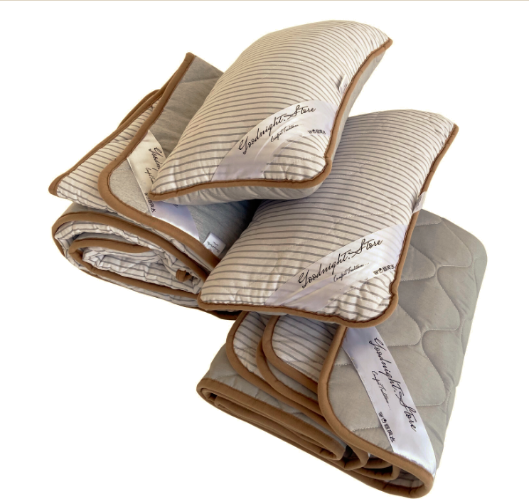 

Комплект для сна всесезонный из шерсти мериноса Goodnight Max двуспальный, одеяло 180x200 см + наматрасник 160x200 см + подушка 40x60 см - 2 шт, серый, Италия, 100% шерсть