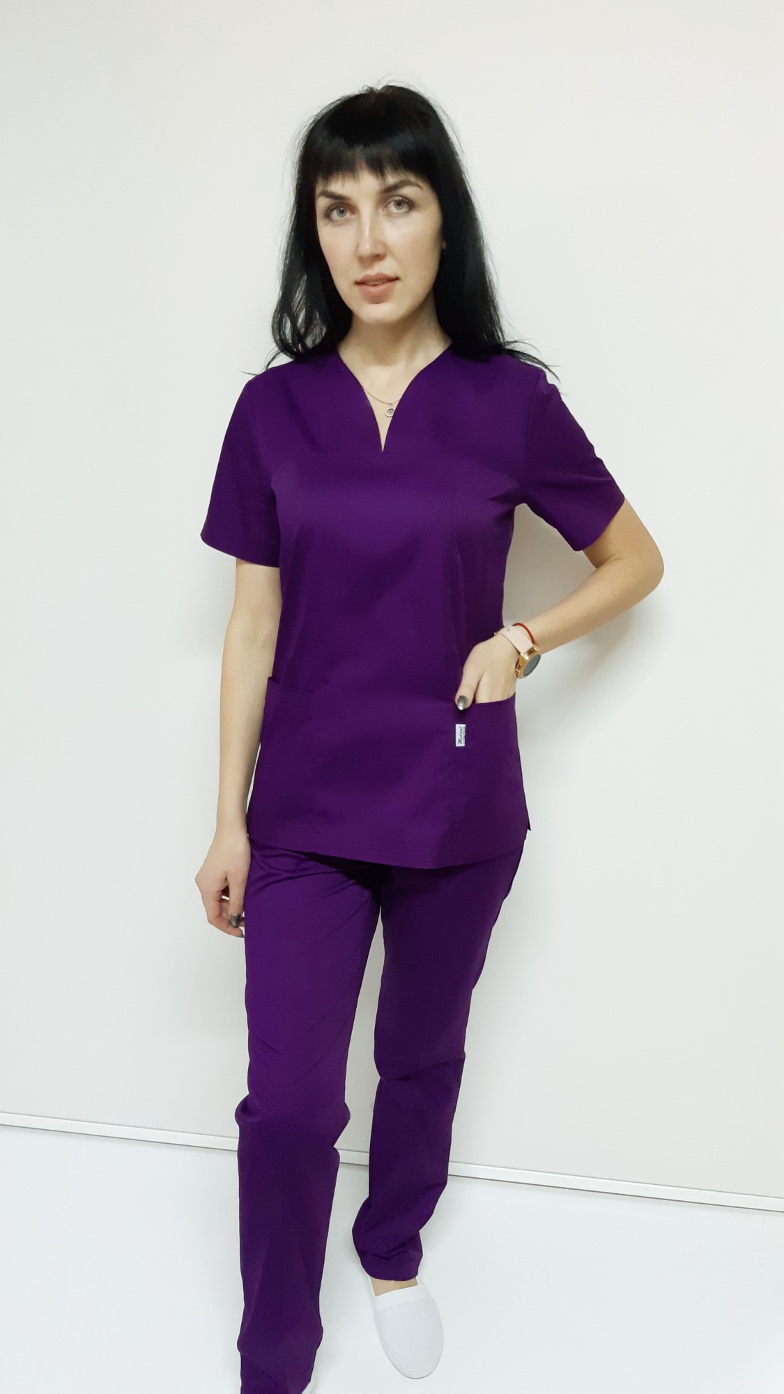 

Костюм женский медицинский Кенди коттон короткий рукав Фиолетовый 52р 20166.4