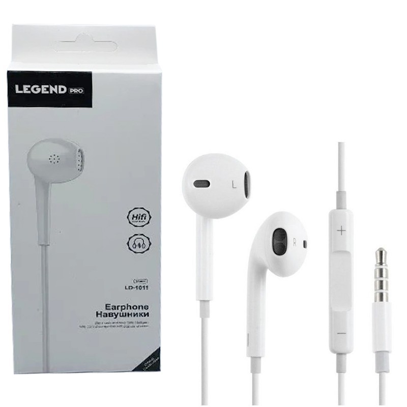 

Наушники проводные LEGEND PRO LD1011 вкладыши Белый