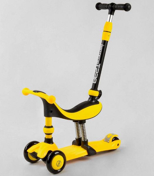 

Самокат 5в1 с сиденьем и родительской ручкой Best Scooter Желтый (sa328)