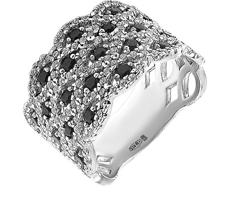 

Серебряное кольцо с черно-белыми камнями Анастасия UMAX 10111ч Размер 22