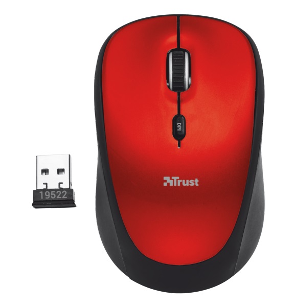 

Мышь беспроводная Trust Yvi (19522) Red USB