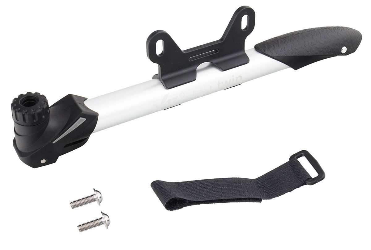 

Насос X17 Light Twin алюминиевый 10" двухтактный, легкий, schrader / presta, серебристый-черный
