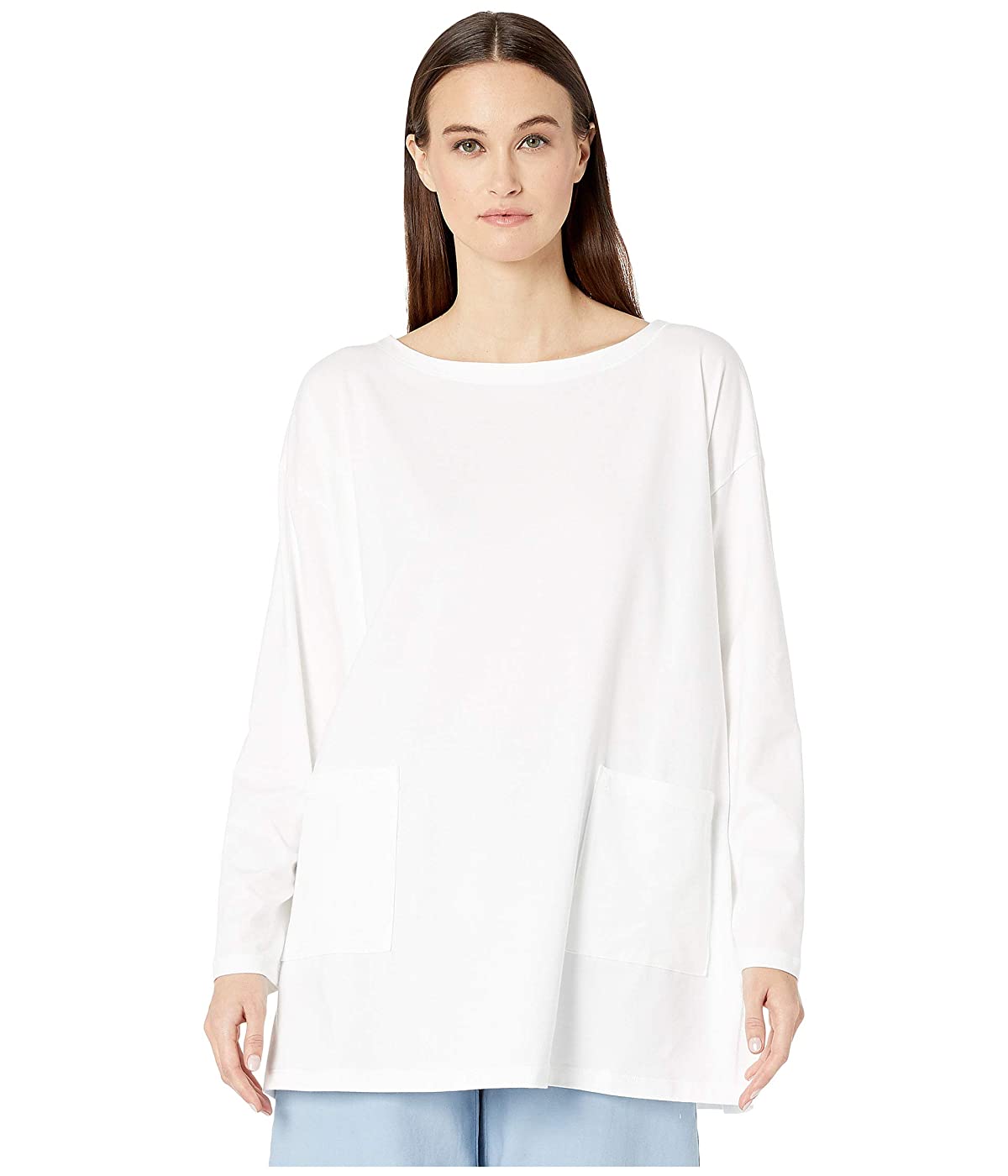 

Лонгслив Eileen Fisher Organic Cotton Stretch Jersey Bateau Neck Tunic White, XS (42)