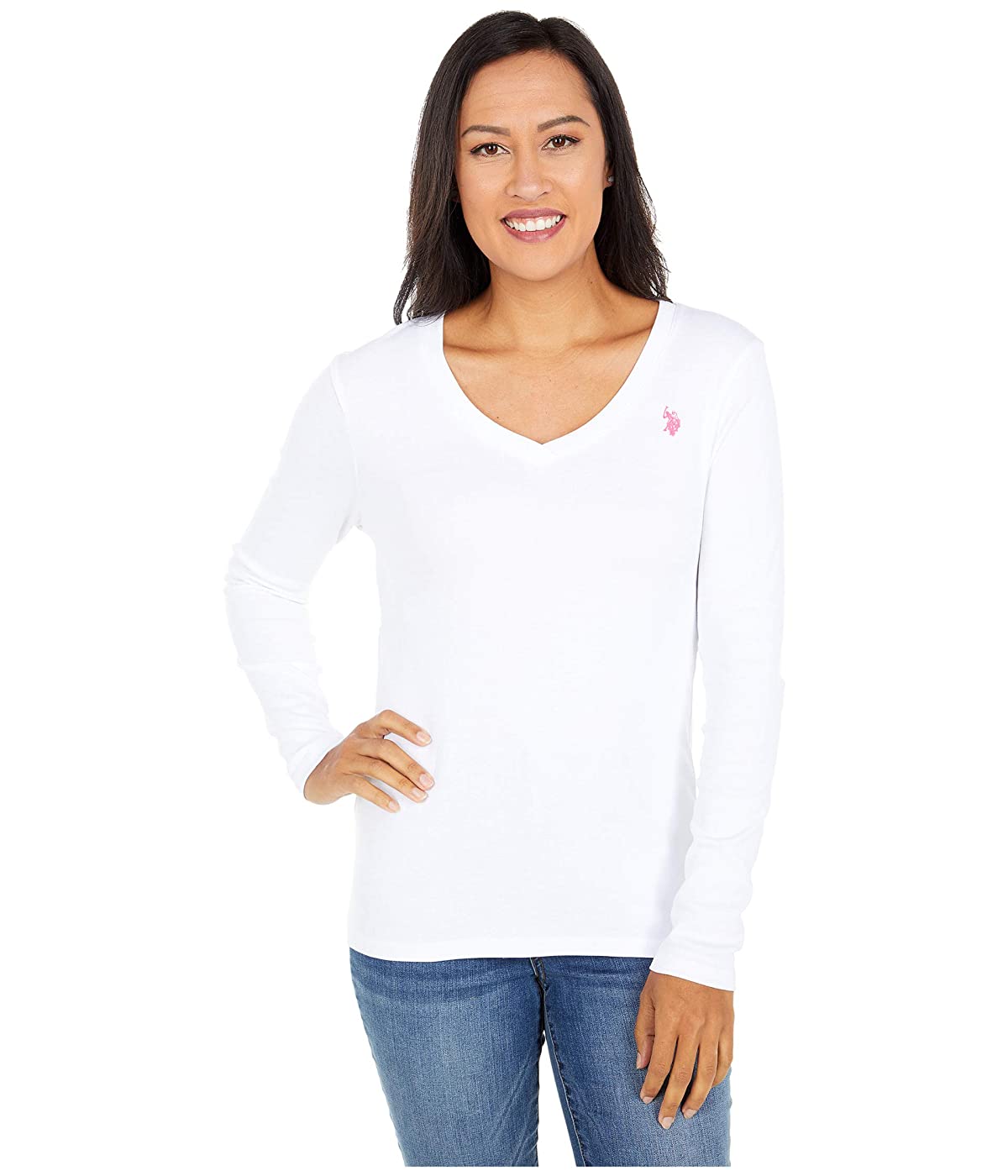 

Лонгслив U.S. POLO /S V-Neck Rib Knit Tee Optic White,  (48, Лонгслив U.S. POLO L/S V-Neck Rib Knit Tee Optic White, L (48)