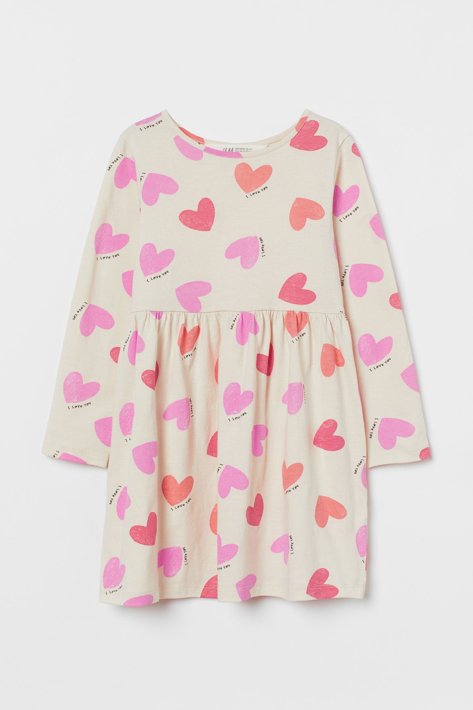 

Плаття з сердечками H&M 98/104 Молочний
