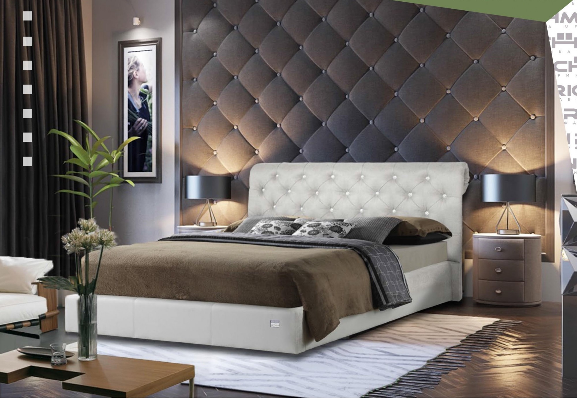 

Кровать Двуспальная London Матрас Comfort Plus 160 х 200 см Boom 01 С подъемным механизмом и нишей для белья Белая