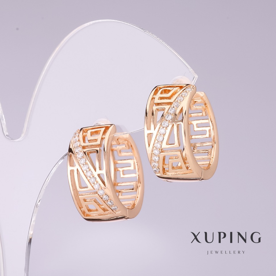 

Серьги Xuping с белыми стразами 18х9мм позолота 18к, ida28218
