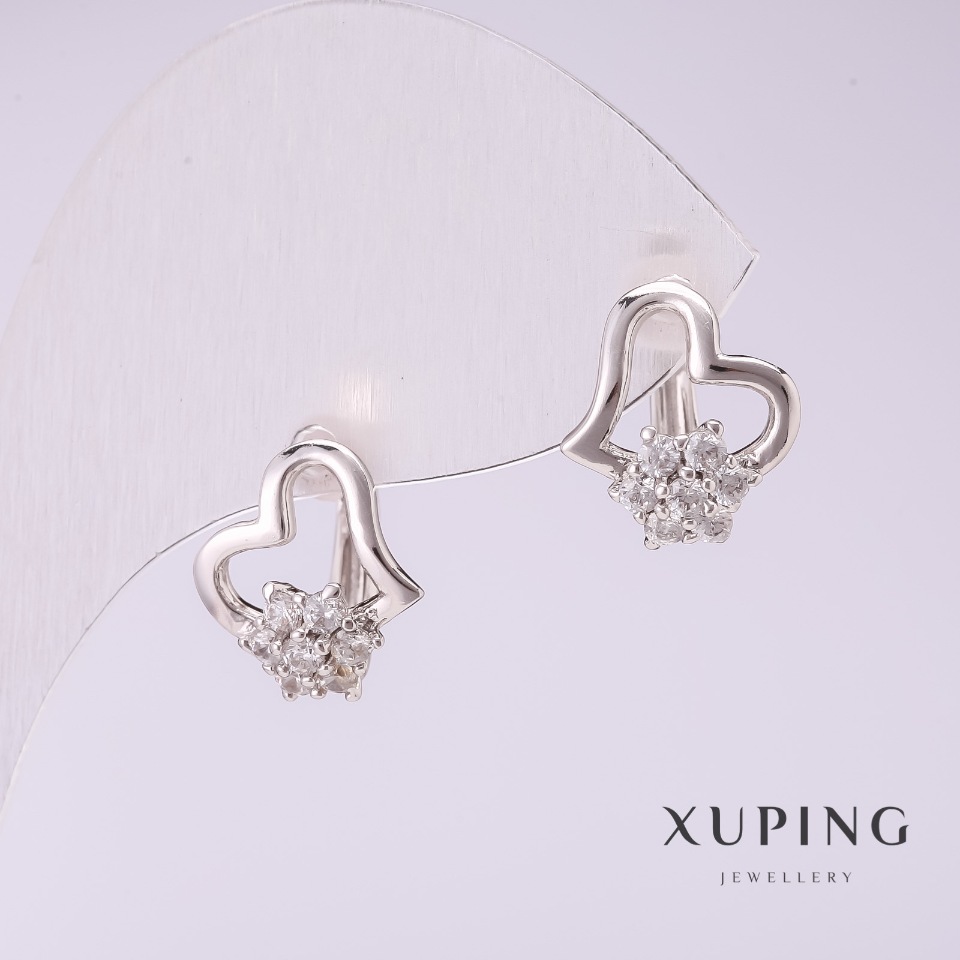 

Серьги Xuping с белыми стразами 10х10мм родий, ida32158