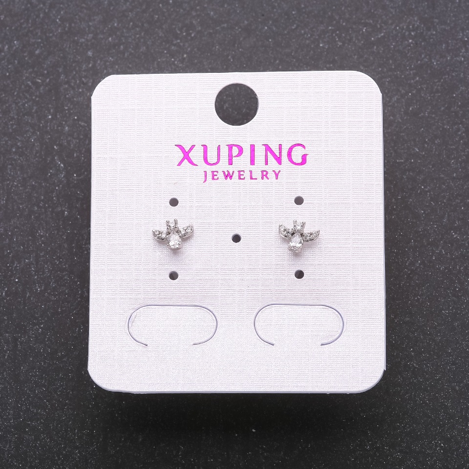 

Серьги пусеты Xuping с белыми камнями Ангел 5х7мм родий, ida32595
