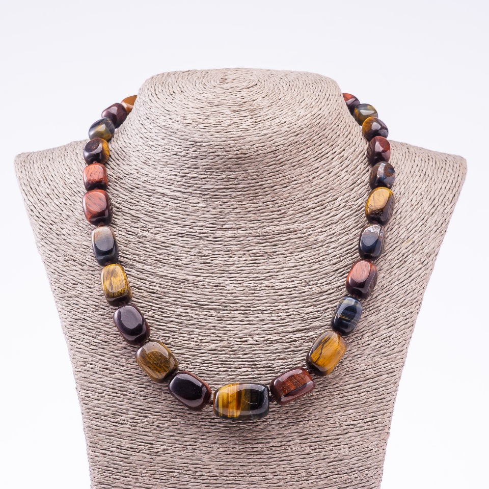 

Бусы "Виктория" тигровый, соколиный, бычий глаз "брусок" на увеличение 0,8х2,5см, длина 50см, ida16347