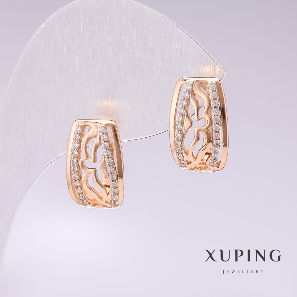 

Серьги Xuping позолота 18к с белыми стразами 15х10мм, ida31076