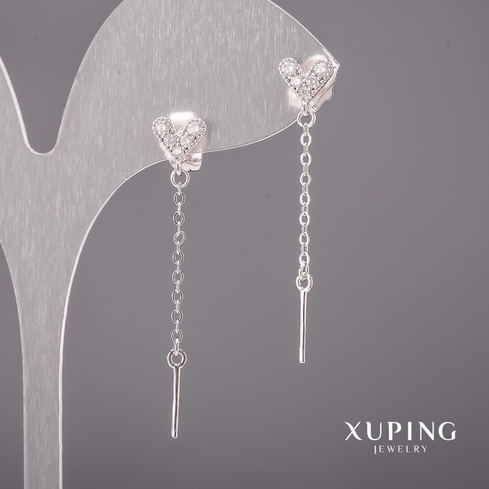 

Серьги Xuping с белыми камнями 7х42мм Родий, ida36448
