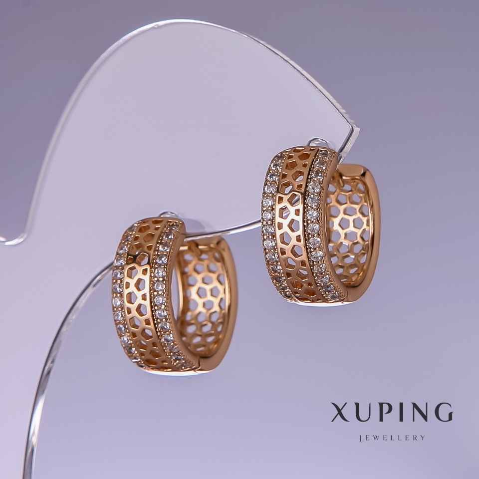 

Серьги Xuping с белыми стразами 17х7мм "позолота 18к", ida26673