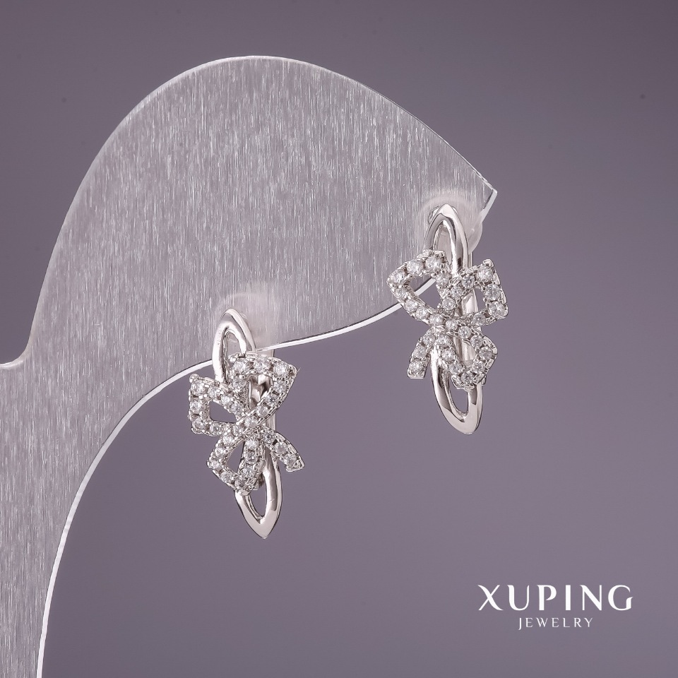 

Серьги Xuping с белыми стразами 19х10мм родий, ida28853
