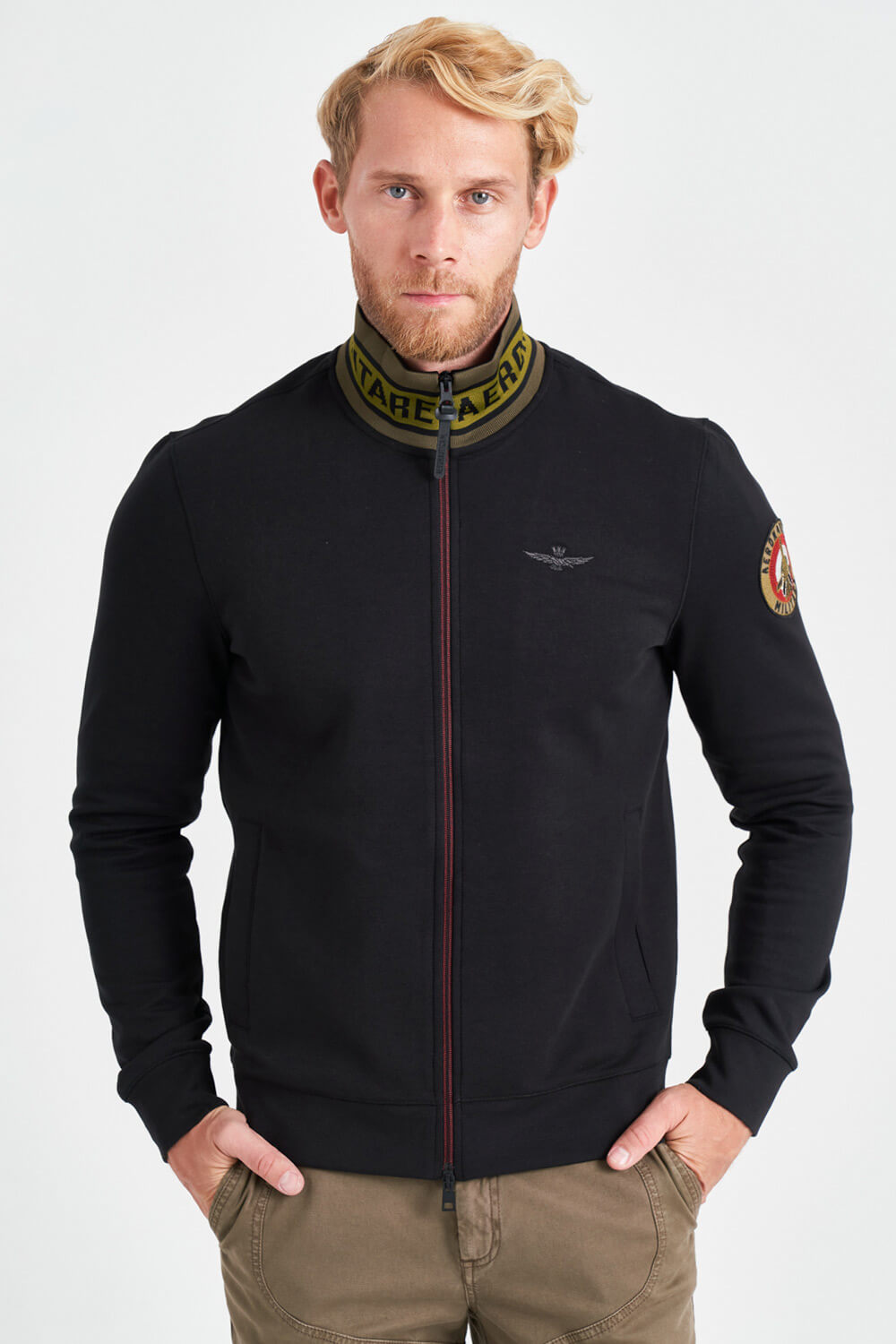 

Черная кофта на молнии Aeronautica Militare 4375, Черная кофта на молнии Aeronautica Militare 4375 M