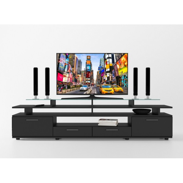 

Тумба для ТВ Comfy Home Cinema черный/черная кромка
