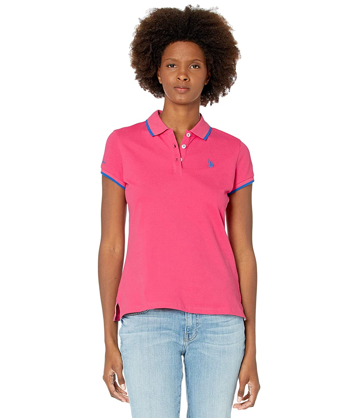 

Поло U.. POLO Classic Stretch Pique Polo Shirt Sour Cherry Pink/Blue,  (44, Поло U.S. POLO Classic Stretch Pique Polo Shirt Sour Cherry Pink/Blue, S (44)