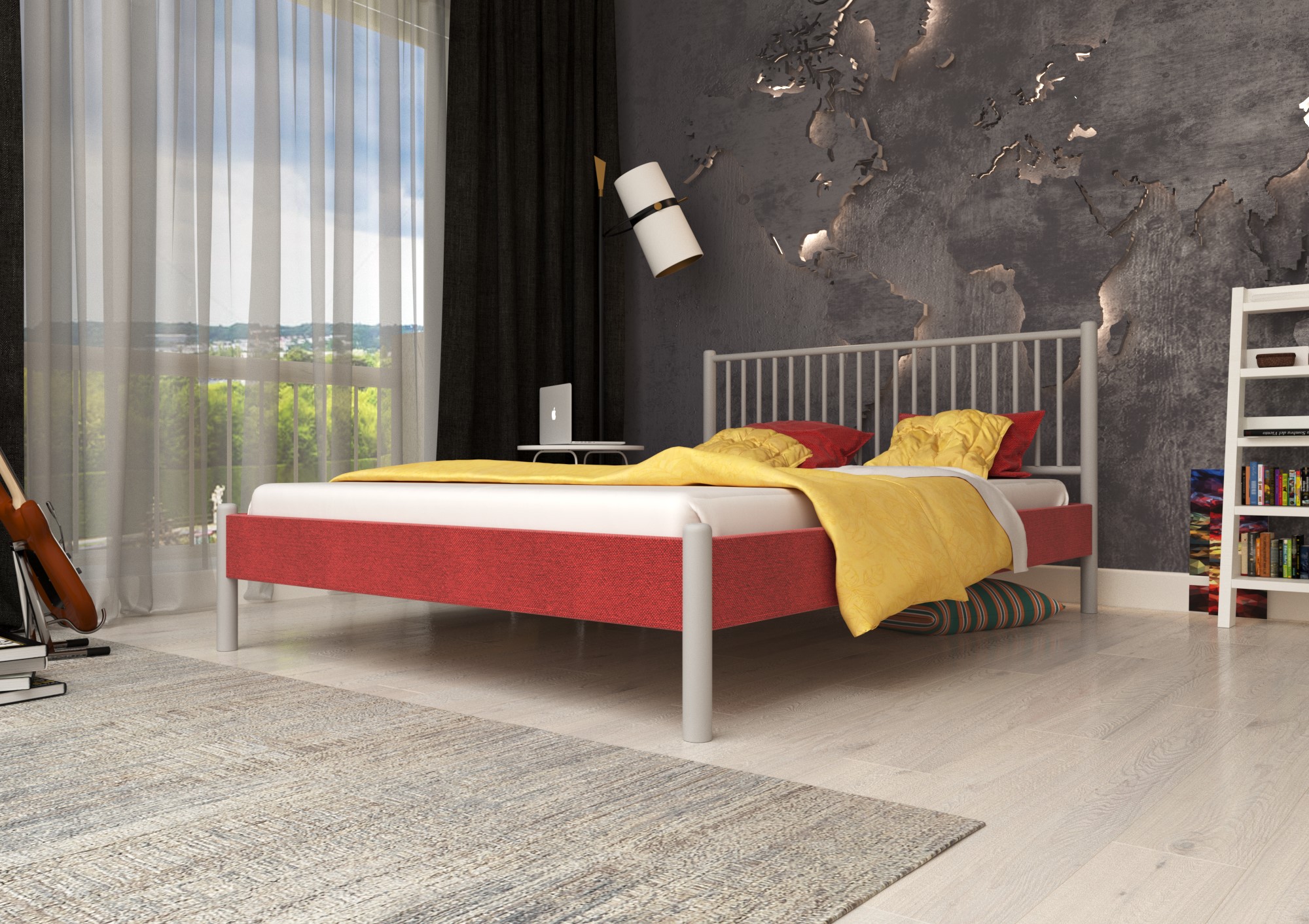 

Кровать Лира ЧДК 90х190 эмаль Серый