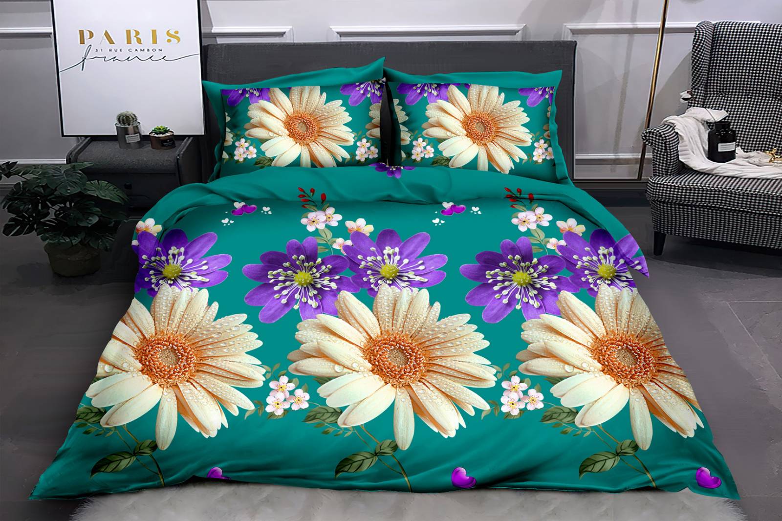 

Постельное белье MirSon 17-0430 Green Field King Size италия, бязь