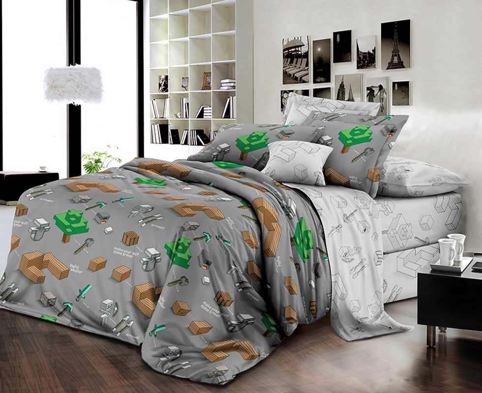 

Постельное белье MirSon 17-0416 Minecraft King Size украина, бязь