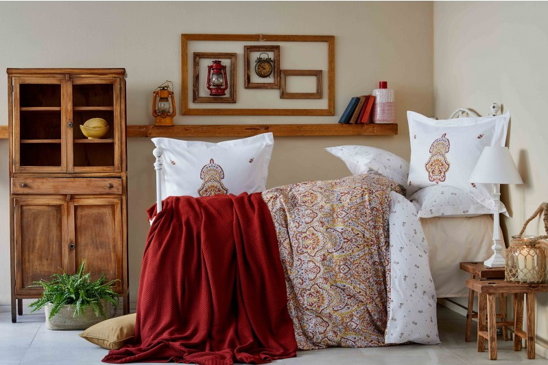 

Постельное белье Karaca Home Paula Kiremit 2019-2 Евро турция, ранфорс