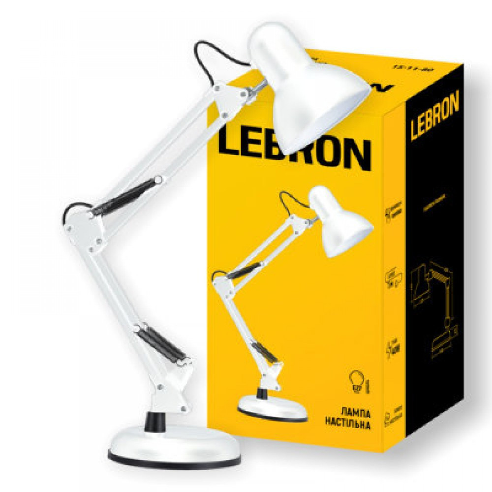 

Лампа настольная телескопическая Lebron L-TL-Tel E27 40W 15-11-80 белая, 89575
