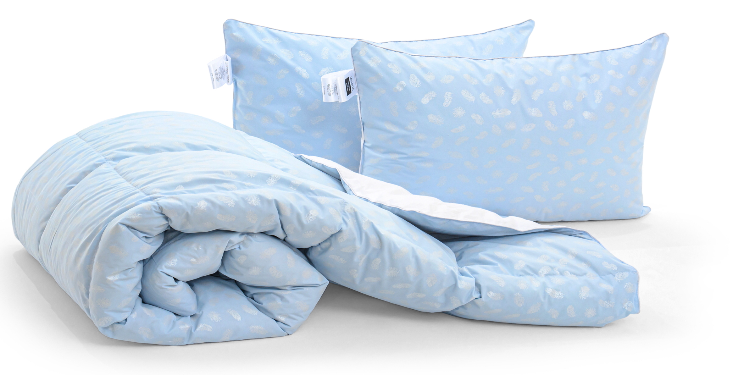 

Набор MirSon Karmen 1870 "Bio-Blue" (одеяло + две подушки 50*70 мягкие) 140х205 см + 50х70 см 2шт италия, био-пух