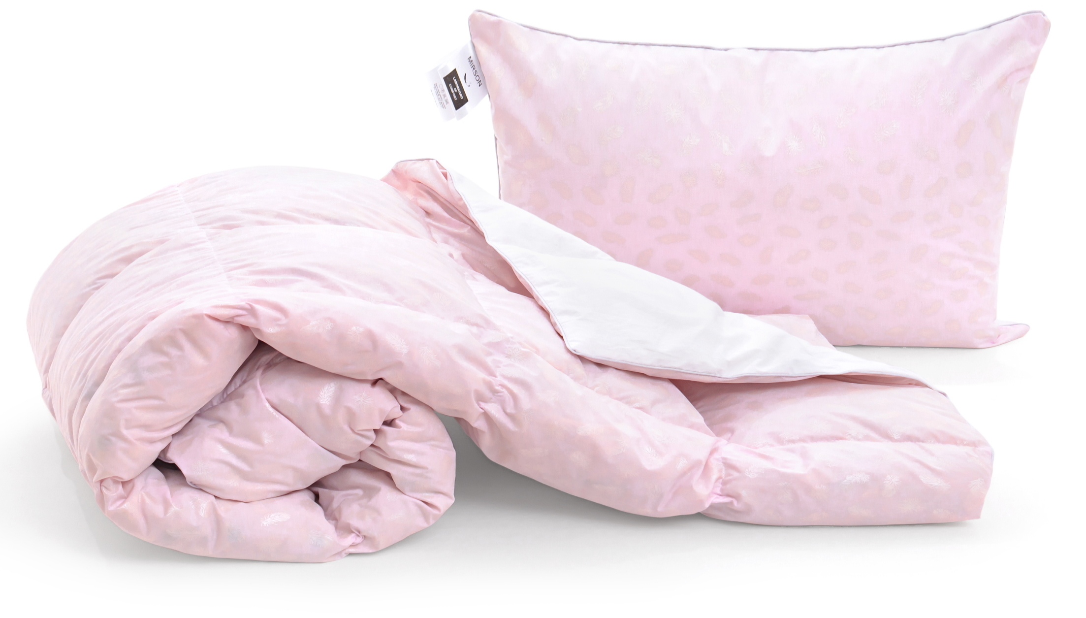 

Набор MirSon Karmen 1963 "Bio-Pink" (одеяло + подушка 50*70 упругая) 172х205 см + 50х70 см италия, био-пух