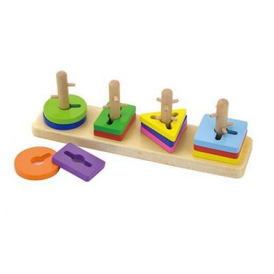 

Деревянный сортер-пирамидка Viga Toys Цветные фигуры (50968)