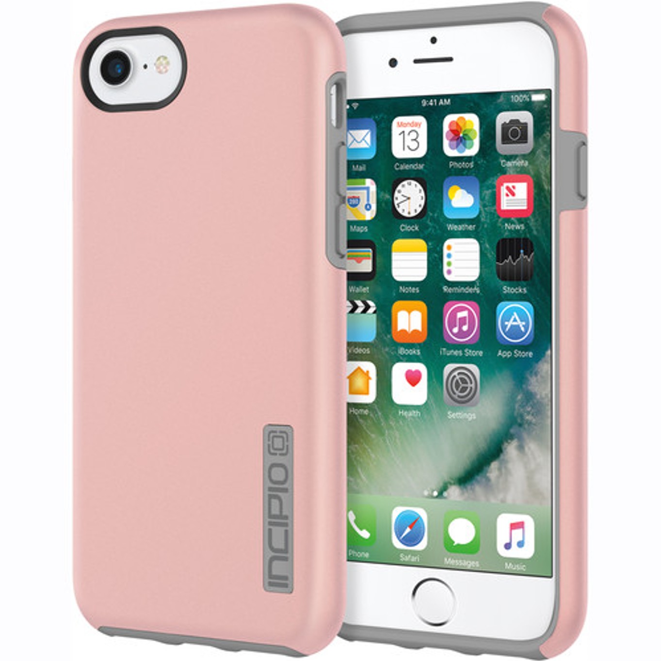 

Противоударный чехол бампер накладка Incipio DualPro Dual Layer Protection Apple Iphone 6 Iphone 6s Iphone 7 Iphone 8 Iphone SE 2020 rose gold/grey