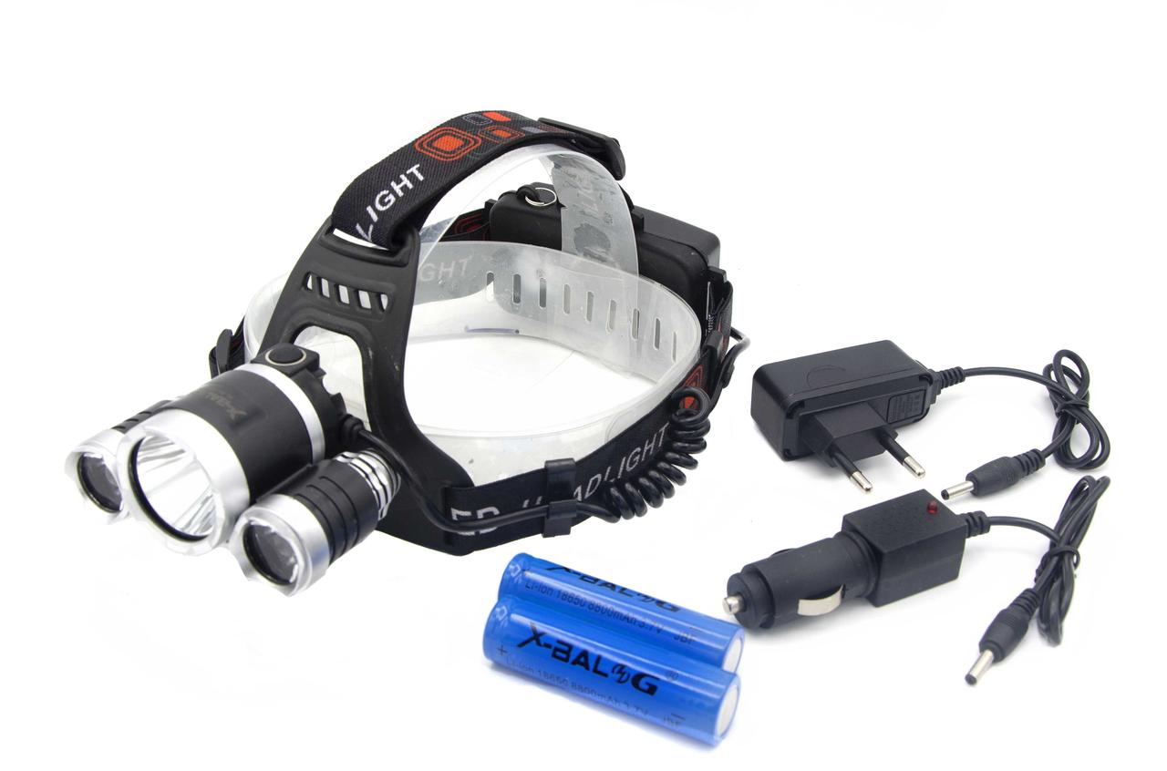 

Налобный аккумуляторный фонарь BORUIT RJ3000 T6 LED (324137)