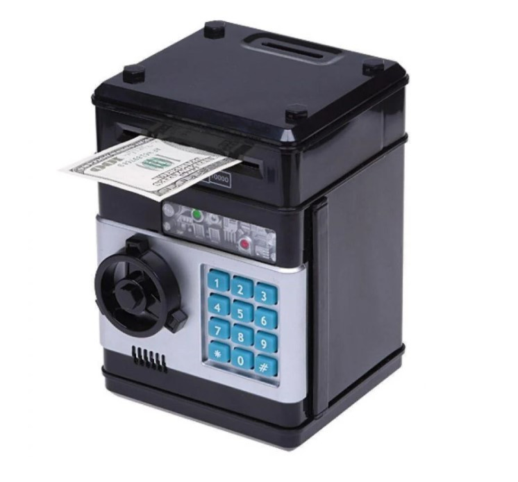 

Копилка сейф с кодовым замком Toys NUMBER BANK Черный