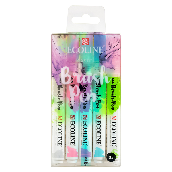 

Набір пензлів-ручок Ecoline Brushpen PASTEL 5 кол, Royal Talens (11509901)