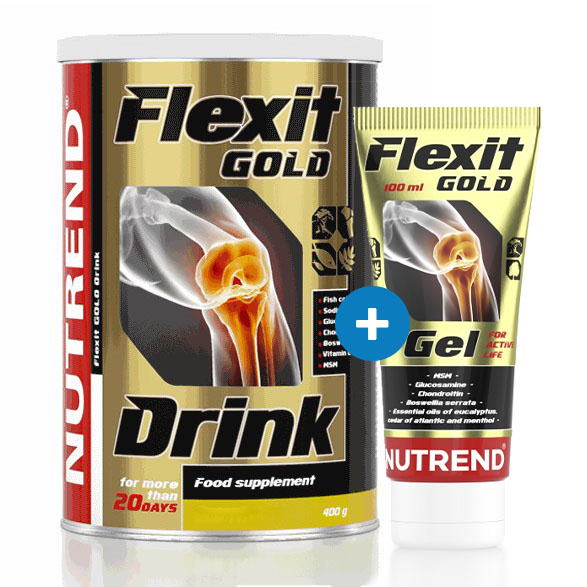 

Для суставов и связок Nutrend Flexit Gold Drink 400 г + Flexit Gold Gel 100 мл, SALE Яблоко